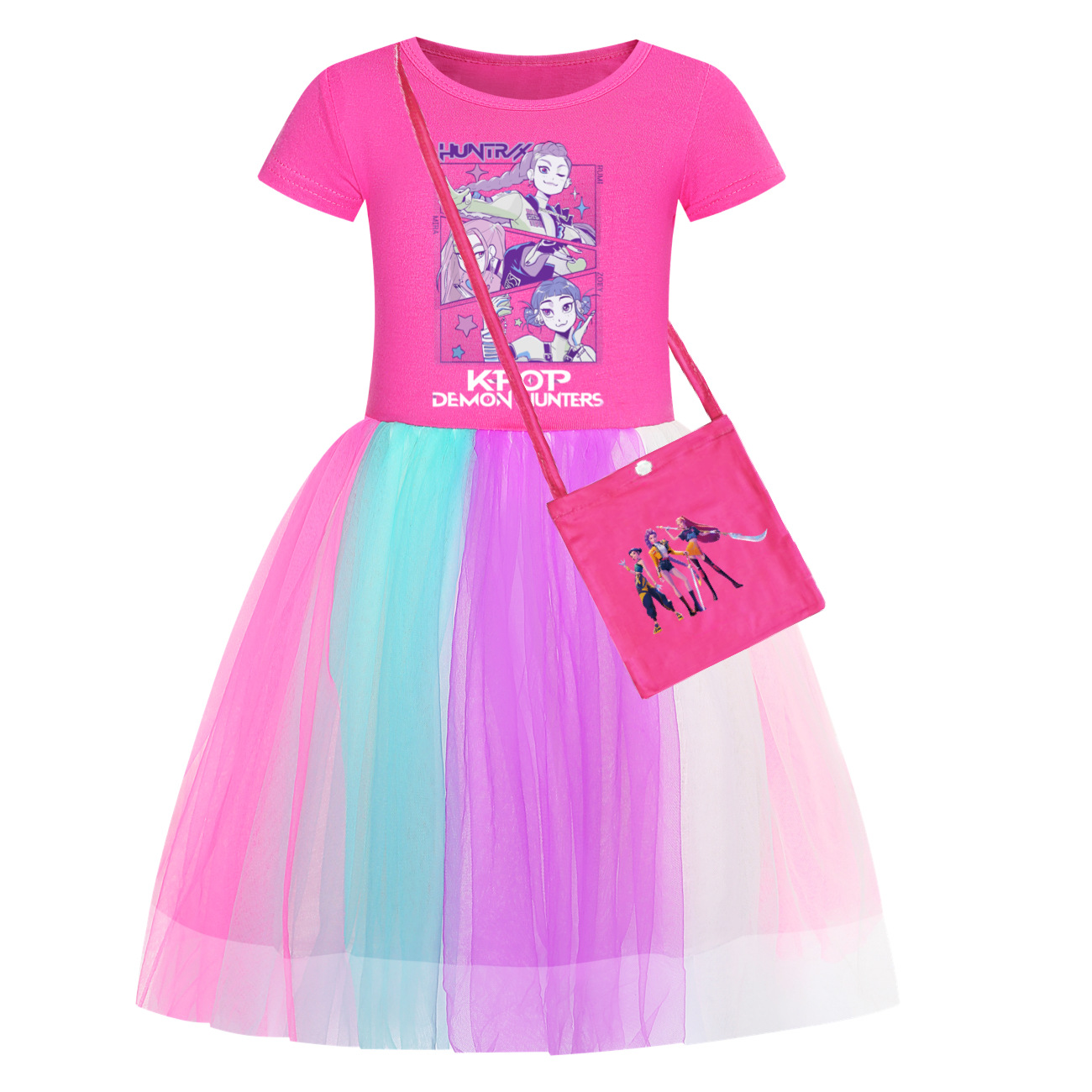 Girls Demon Hunters Pricess Tutu Dress Kpops Huntrix Birthday Party Skirts Dress - Picture 12 of 18