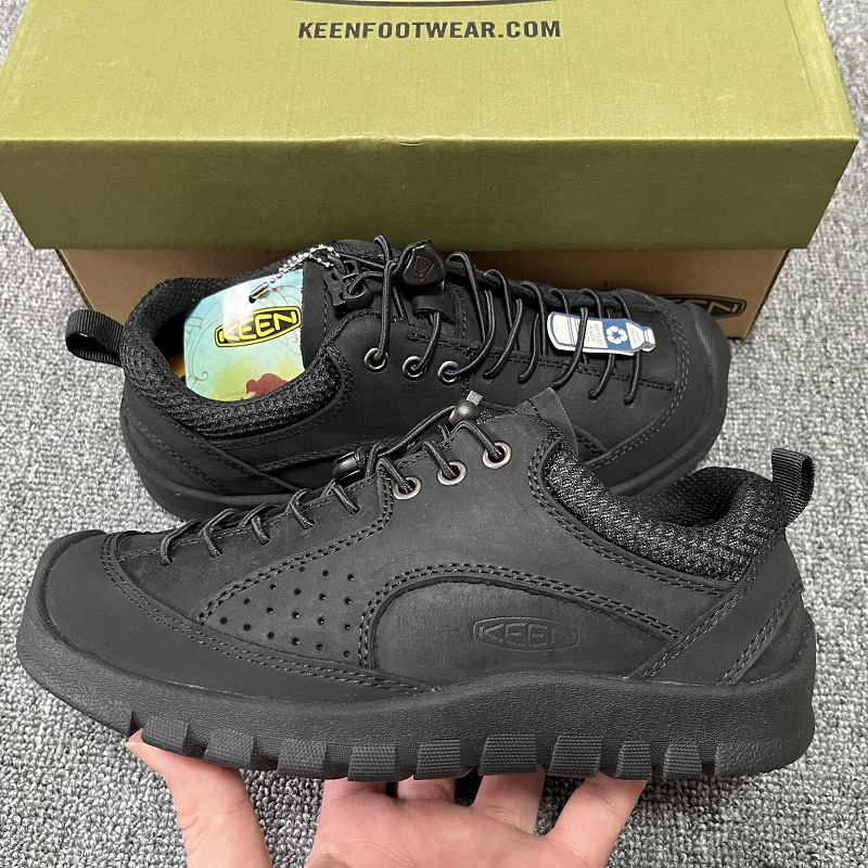Zapatos para caminar KEEN unisex sin cordones - Mocasín cómodo de cuero genuino para hombre y mujer - Imagen 28 de 30