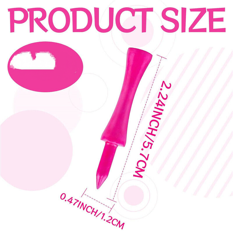 1- 200X Plastic Golf Tees 57 Mm Pink Castle Golf Tees High Quality Tees - Picture 10 of 12