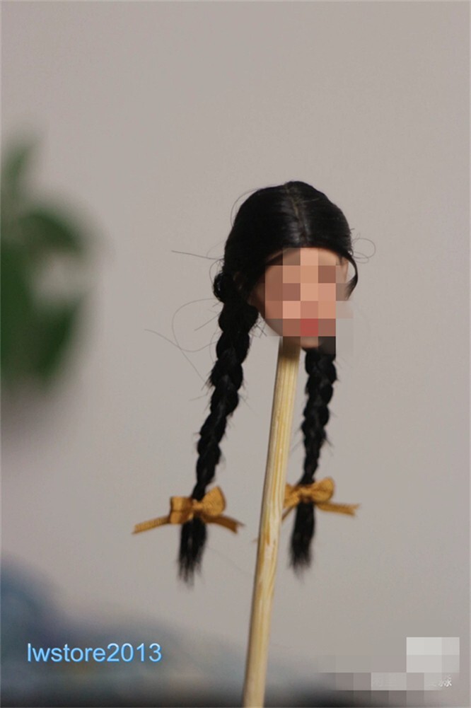 1/6 1/12 Female Artificial Hair Wig Cover For 12" 6" Action Figure Head Body Toy - Picture 29 of 198