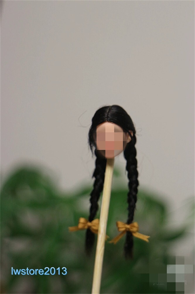 1/6 1/12 Female Artificial Hair Wig Cover For 12" 6" Action Figure Head Body Toy - Picture 32 of 198