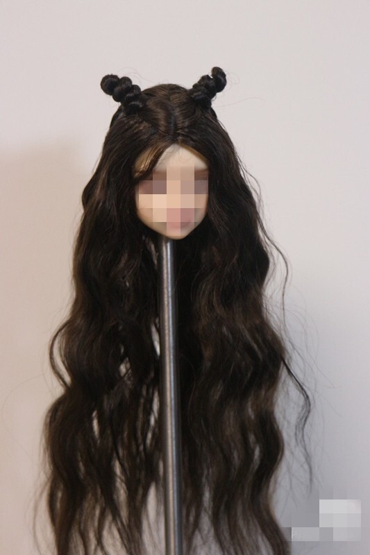 1/6 1/12 Female Artificial Hair Wig Cover For 12" 6" Action Figure Head Body Toy - Picture 149 of 198