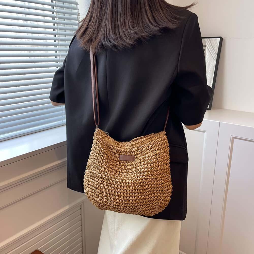 2025 Summer Straw Crossbody Bag Women Beach Woven Shoulder Handbag Purse UK - Picture 12 of 12