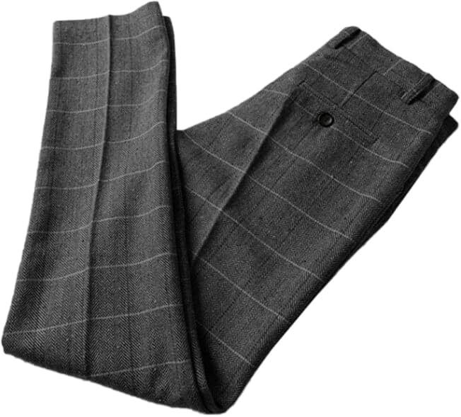 Men's Dress Pants Tweed Plaid Herringbone Classic Fit groomsman suit Pants 28-44 - Picture 13 of 19