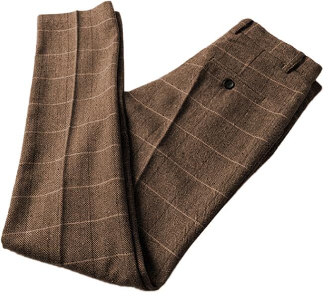 Men's Dress Pants Tweed Plaid Herringbone Classic Fit groomsman suit Pants 28-44 - Picture 15 of 19