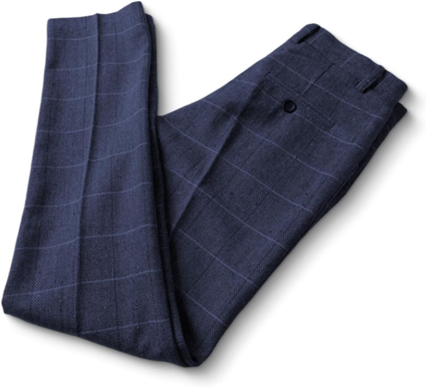 Men's Dress Pants Tweed Plaid Herringbone Classic Fit groomsman suit Pants 28-44 - Picture 16 of 19