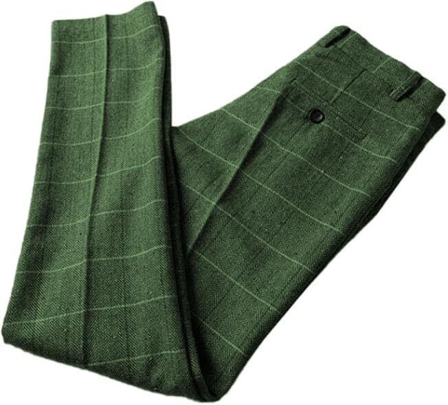Men's Dress Pants Tweed Plaid Herringbone Classic Fit groomsman suit Pants 28-44 - Picture 17 of 19