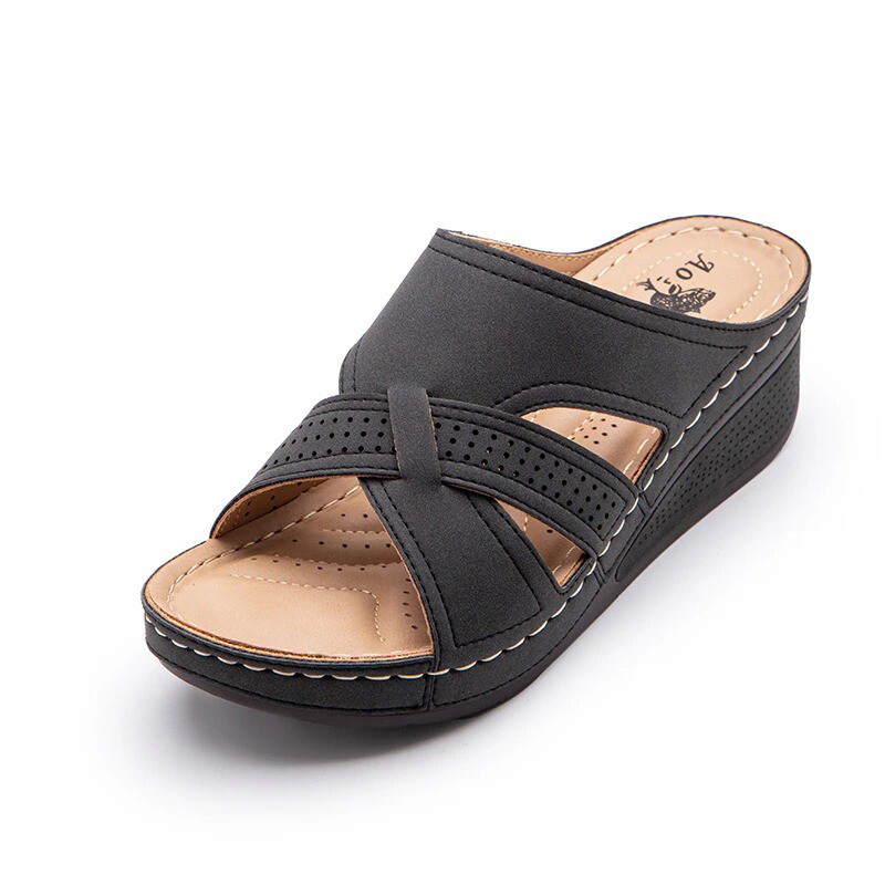 Women Orthopedic Mules Sandals Summer Slippers Comfy Open Toe Flat Shoes - Picture 23 of 26