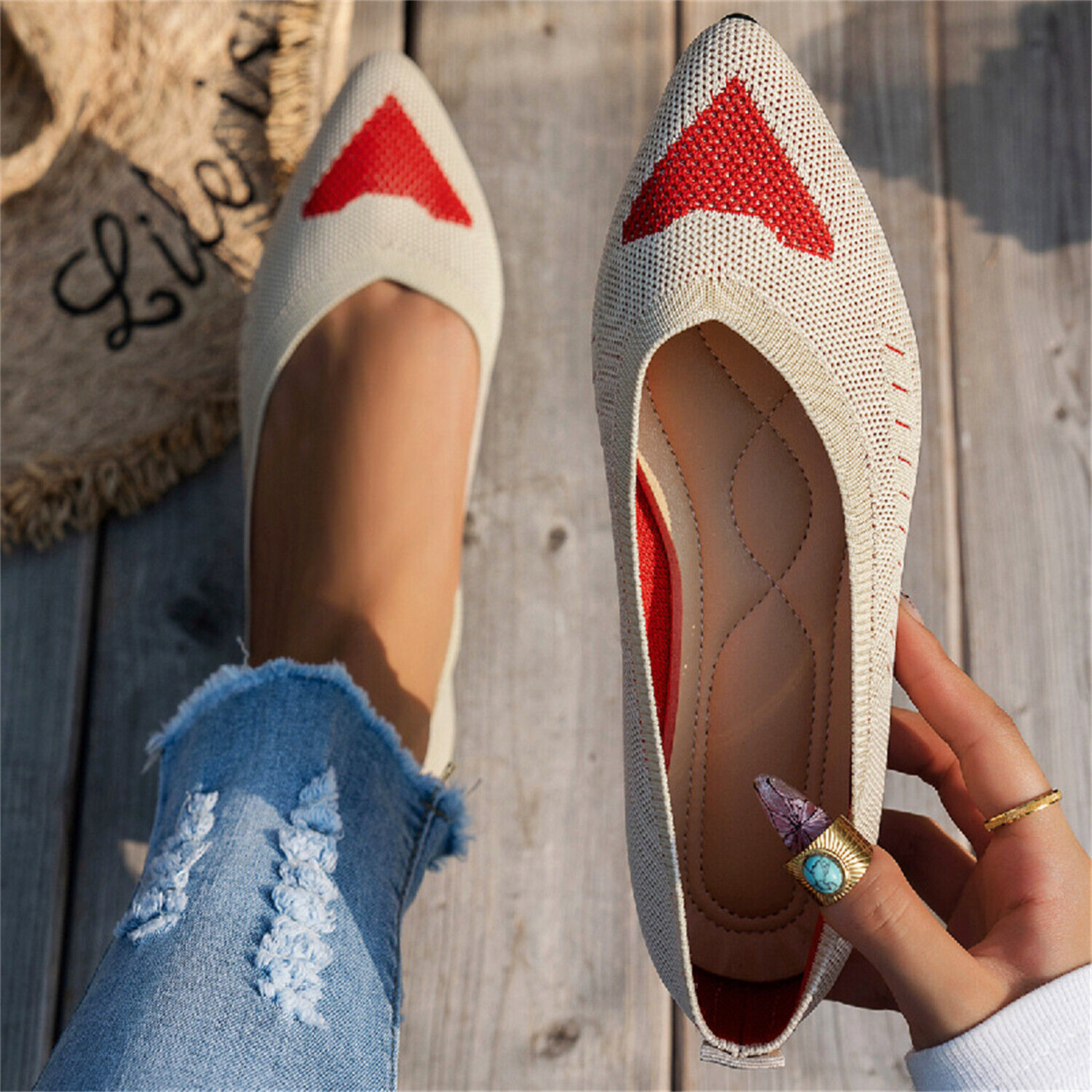 Women's Ballet Flats Comfort Casual Dressy Shoes Pointed Toe Lightweight Slip On - Picture 12 of 12