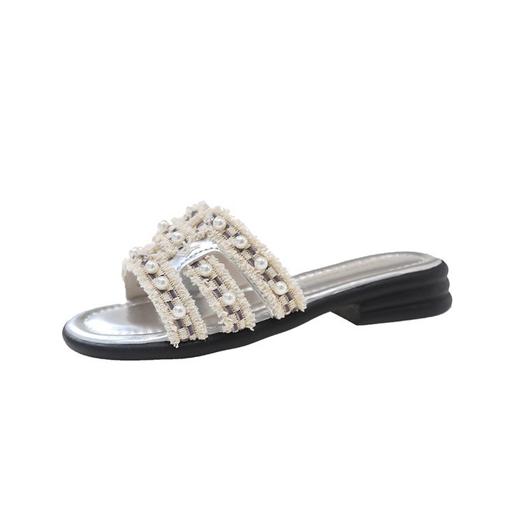 Diamond slippers 2025 summer Korean version fish mouth square heel slippers - Picture 14 of 15