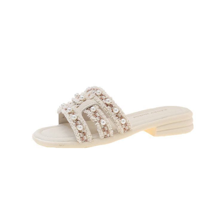 Diamond slippers 2025 summer Korean version fish mouth square heel slippers - Picture 15 of 15
