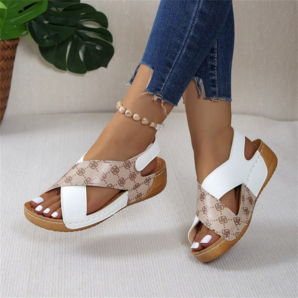 Damen Orthopädische Sandalen Bequeme Hausschuhe Peep Toe Offener Schuhe Sommer - Picture 21 of 24