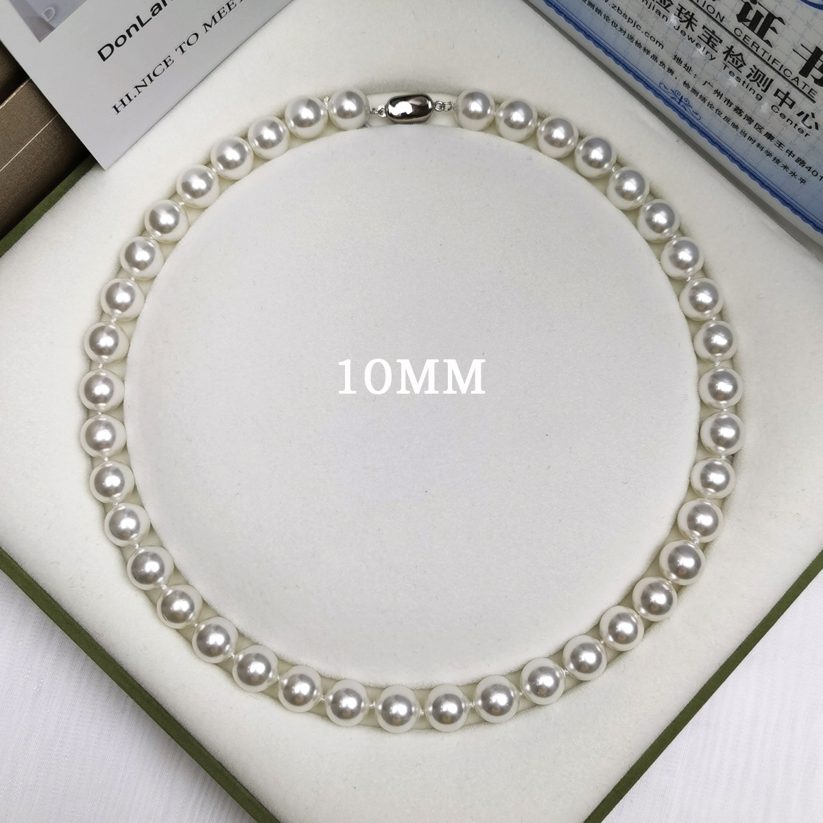 Collar de perlas naturales 925 plata lingote hebilla collar colgante collar - Imagen 7 de 8