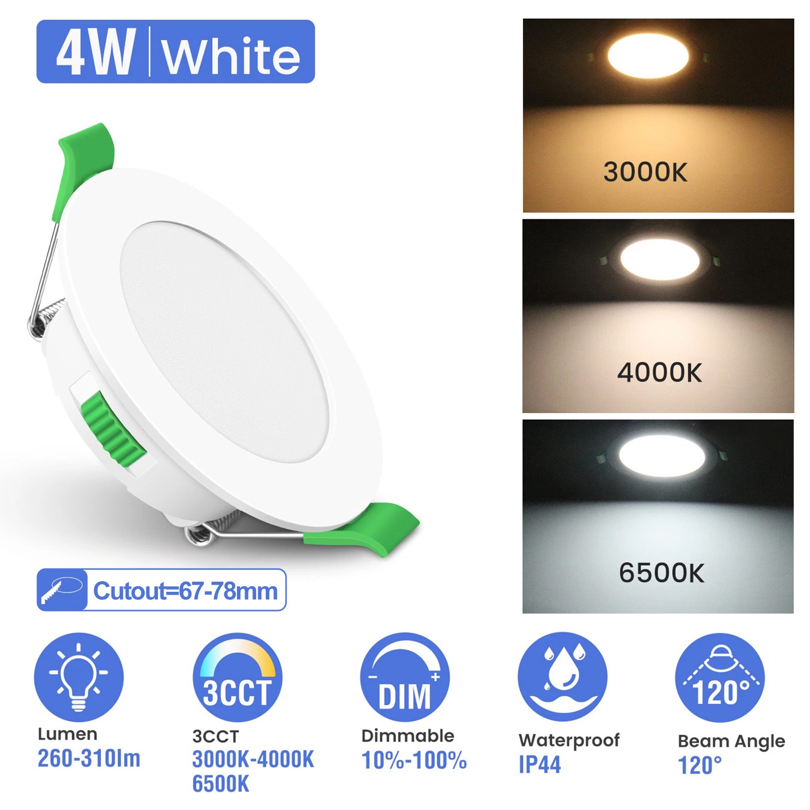 Ultra Slim Recessed LED Flat Panel Ceiling Spot Lights Downlights Spotlight 3CCT