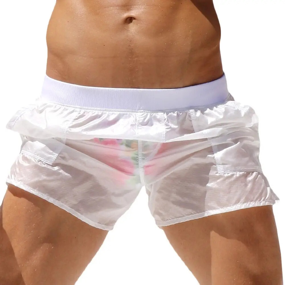 Herren durchsichtig Badeshorts elastisch schnelltrocknend Badehose Boxer Surf Bademode Strand - Bild 18 von 26