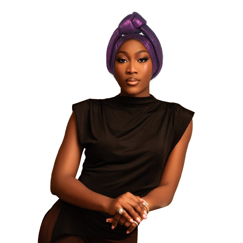 African Women Hijab Aso Oke Headtie Bonnet Auto Gele Turban Head Wrap Chemo Hat - Bild 24 von 32