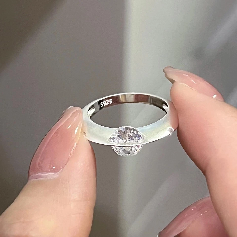 Planet Spinning Ring-S925 Sterling Silver,Cosmic Stellar Rotatable Diamond Ring - Picture 6 of 6