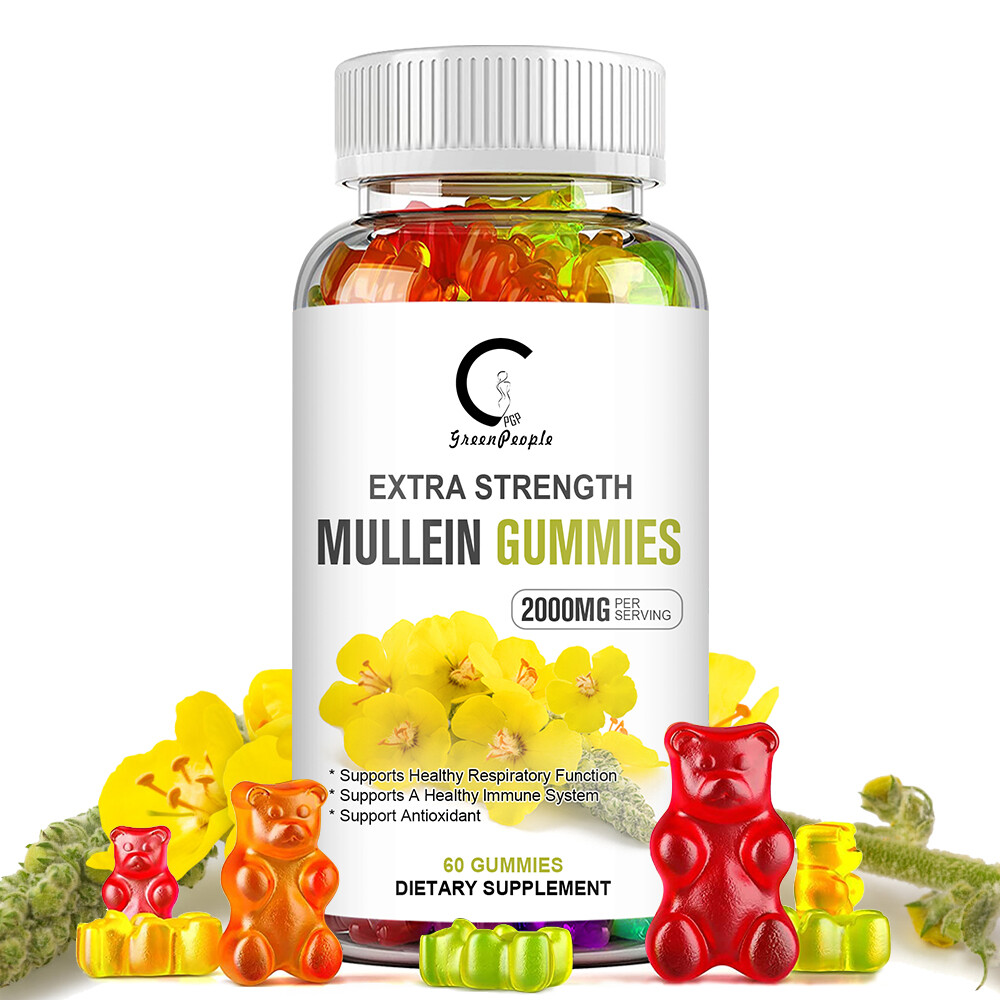 Mullein Gummies,Daily Respiratory Health Gummies2000mg Mullein Leaf herb Extract
