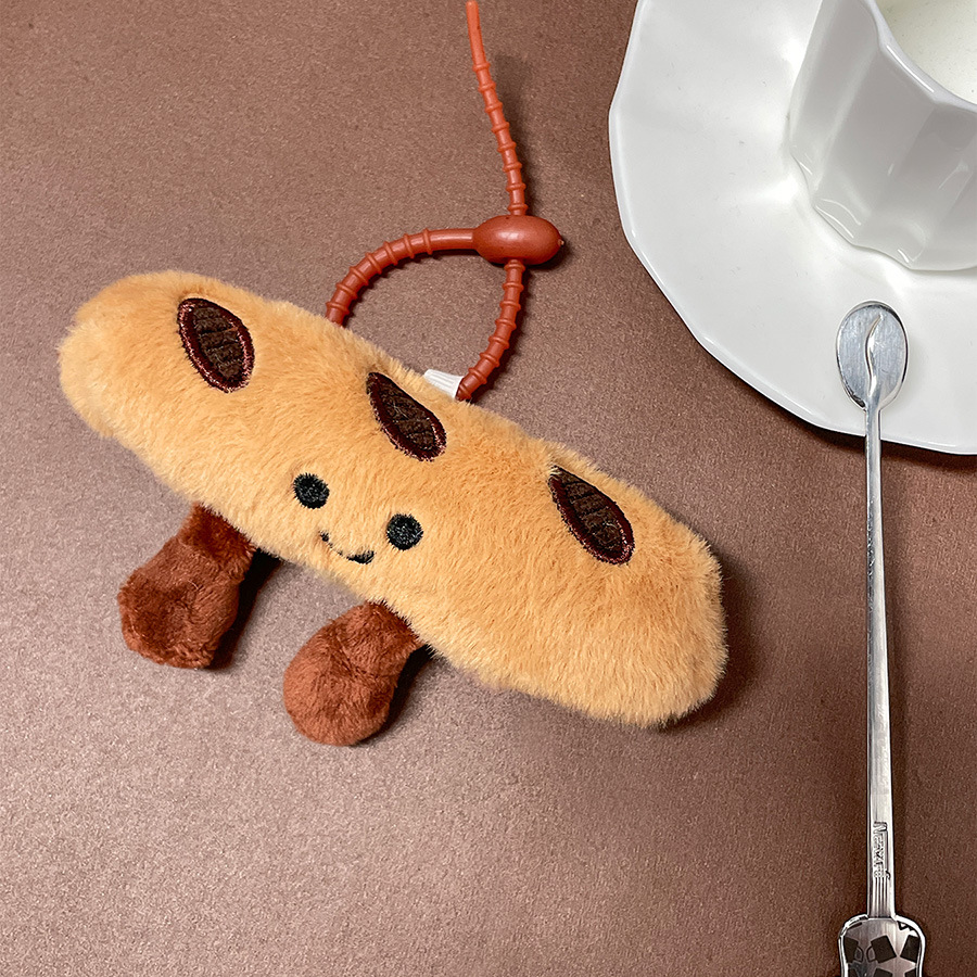 Cute Baguette Croissant Plush Pendant Dessert Figurine Bread Pendant Keychain - Picture 12 of 15