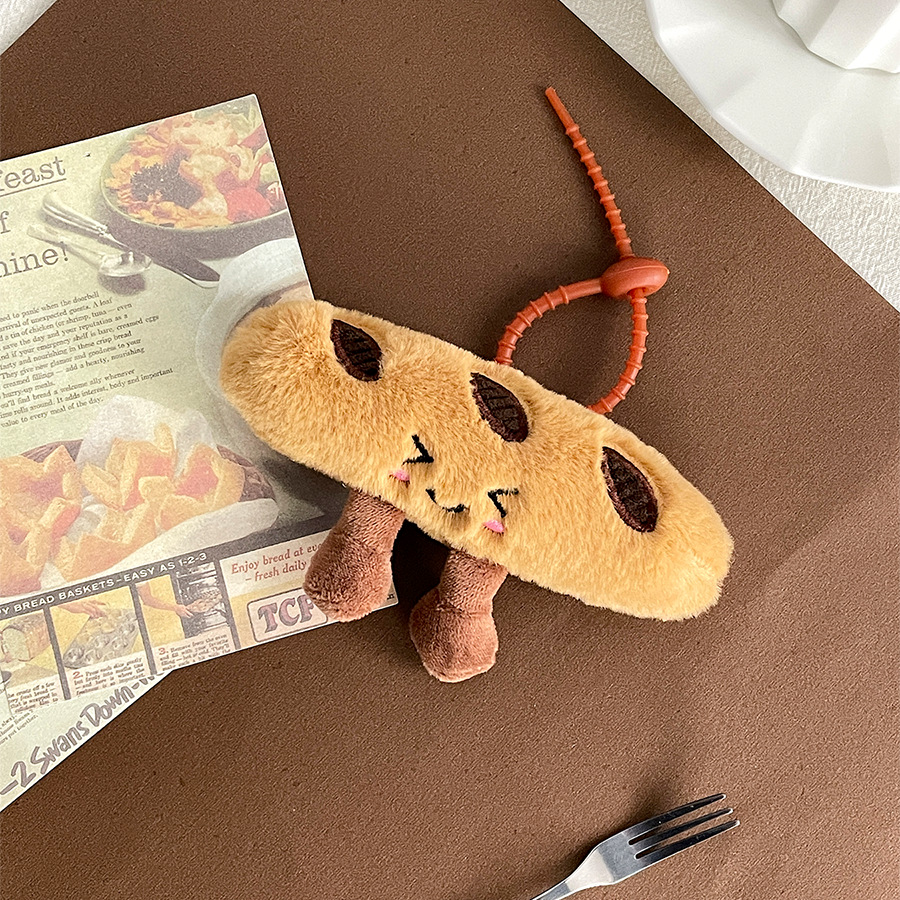 Cute Baguette Croissant Plush Pendant Dessert Figurine Bread Pendant Keychain - Picture 15 of 15