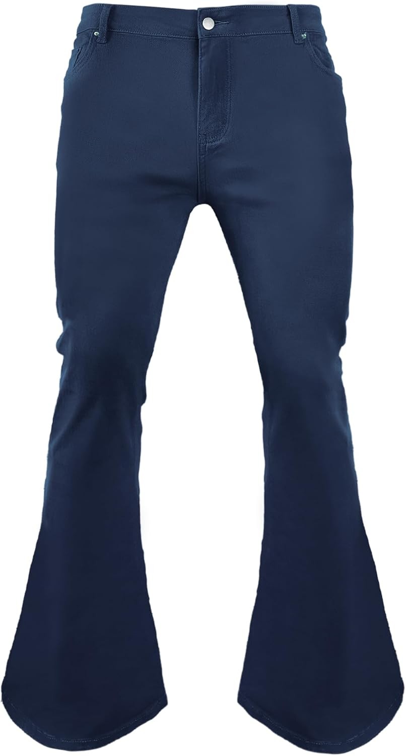For Men Retro Flared Disco Pants Stretchy Cotton