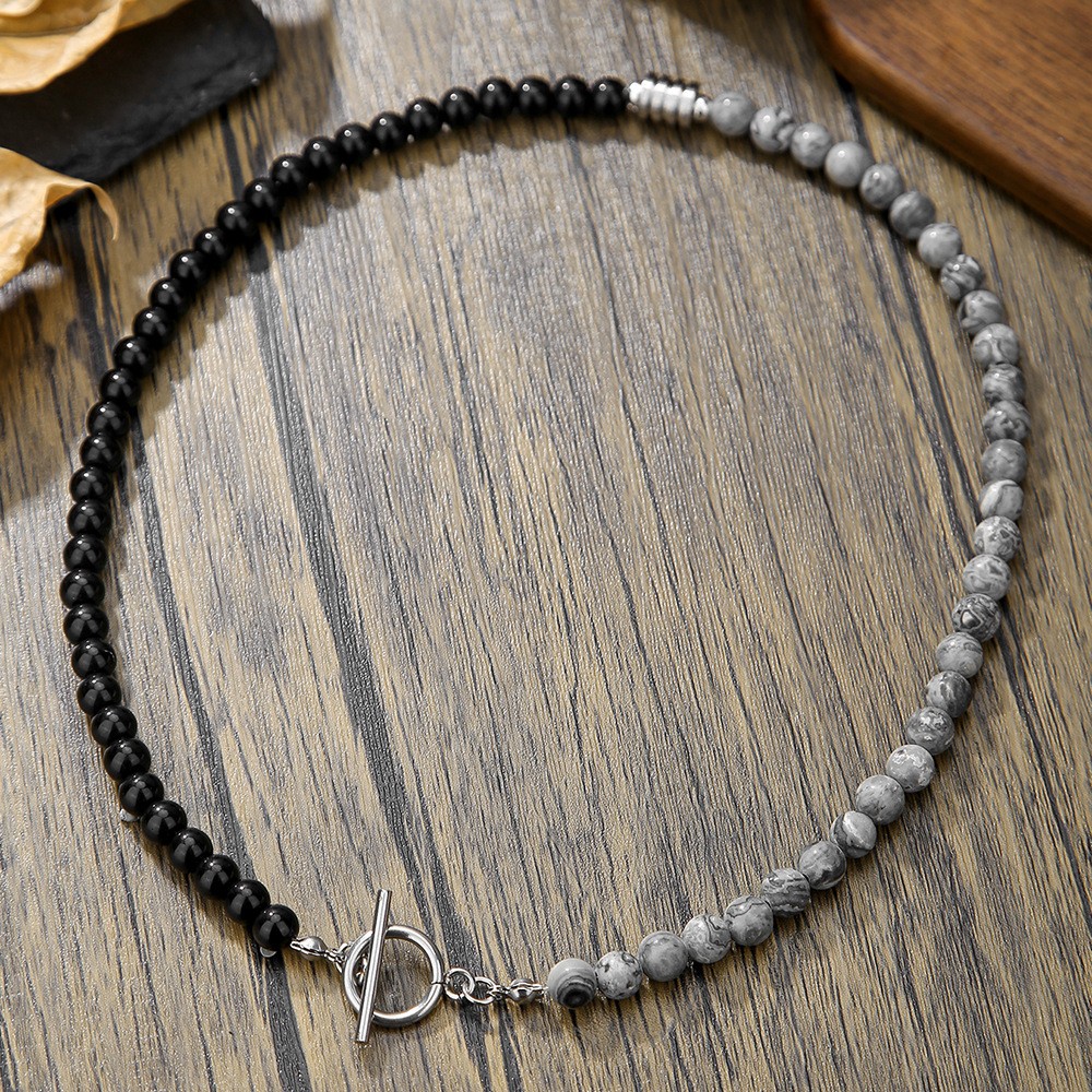 Collar de hematita de cobre hecho a mano con cuentas de piedra natural de 10 mm para hombre - Imagen 12 de 15