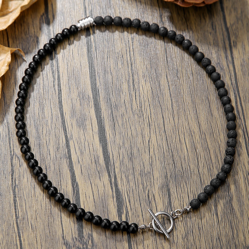 Collar de hematita de cobre hecho a mano con cuentas de piedra natural de 10 mm para hombre - Imagen 13 de 15