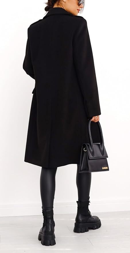Hot Stylish Faux Wool Trench Coat for Women | Double-Breasted Warm Winter Jacket - Picture 43 of 44