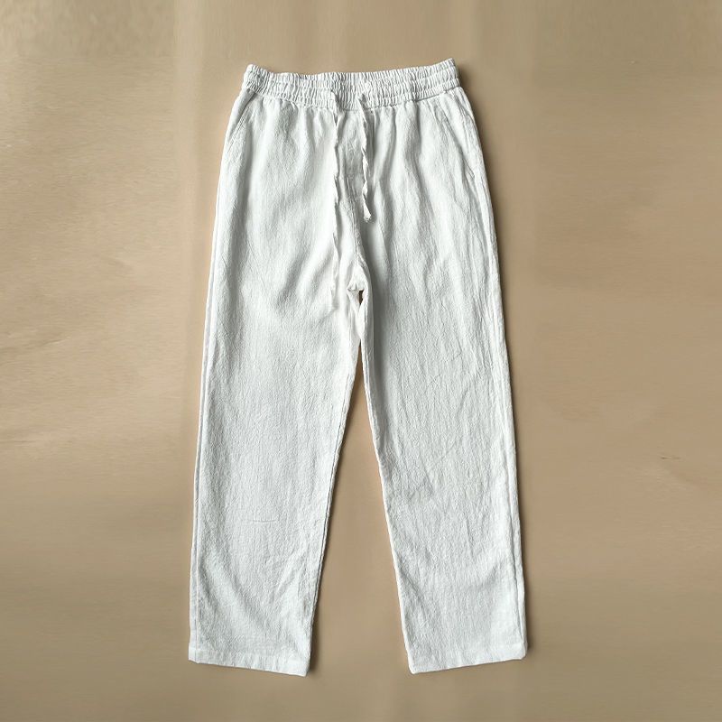 Men's Linen Pants - Spring/Fall Casual Straight Leg Loose Fit Trousers - Picture 18 of 22