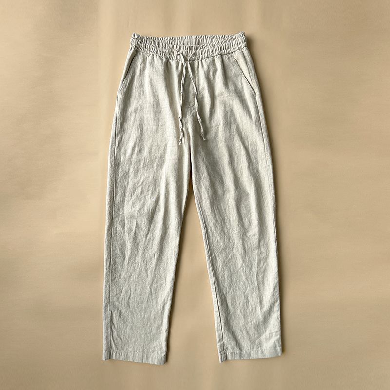 Men's Linen Pants - Spring/Fall Casual Straight Leg Loose Fit Trousers - Picture 19 of 22