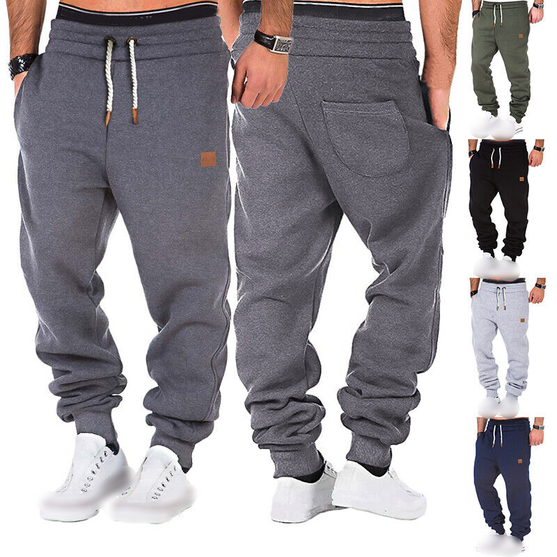 Pantalones de chándal para hombre forrados de lana activos informales cálidos pantalones de chándal - Imagen 1 de 15