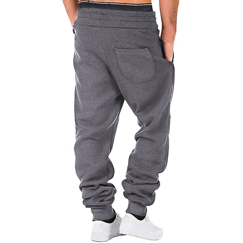 Pantalones de chándal para hombre forrados de lana activos informales cálidos pantalones de chándal - Imagen 3 de 15