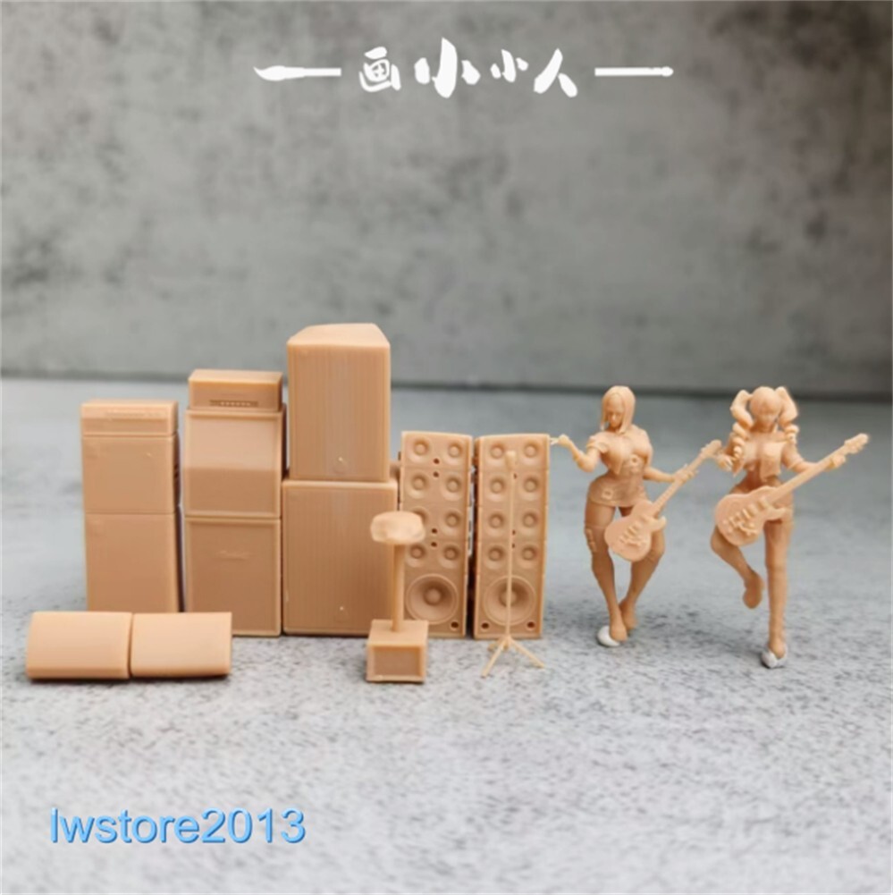1:64 1:43 1:87 1:72 Music Girl Guitar Scene Miniatures Figures Fit Cars Vehicle - Picture 10 of 10