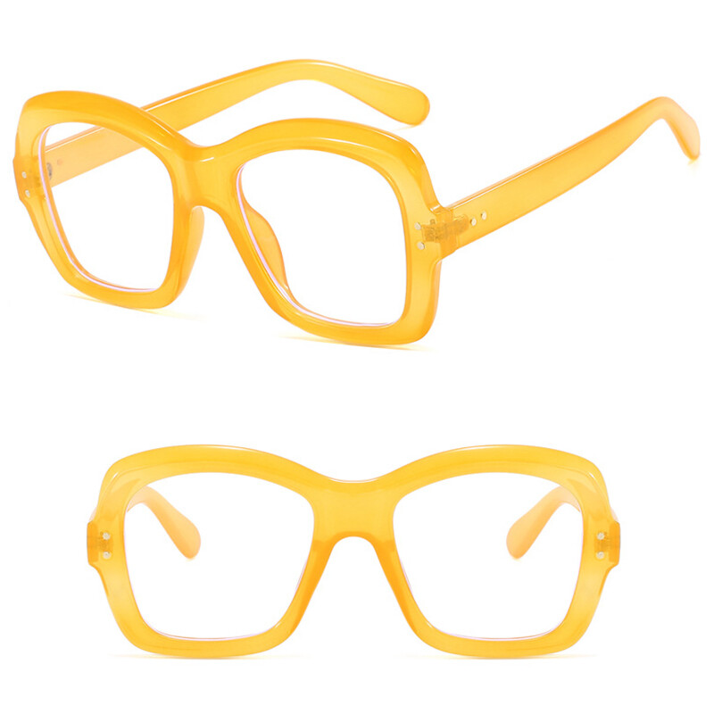 Square Blue Light Blocking Reading Glasses Women Clear Lens Large Frame Glasses - Picture 7 of 19