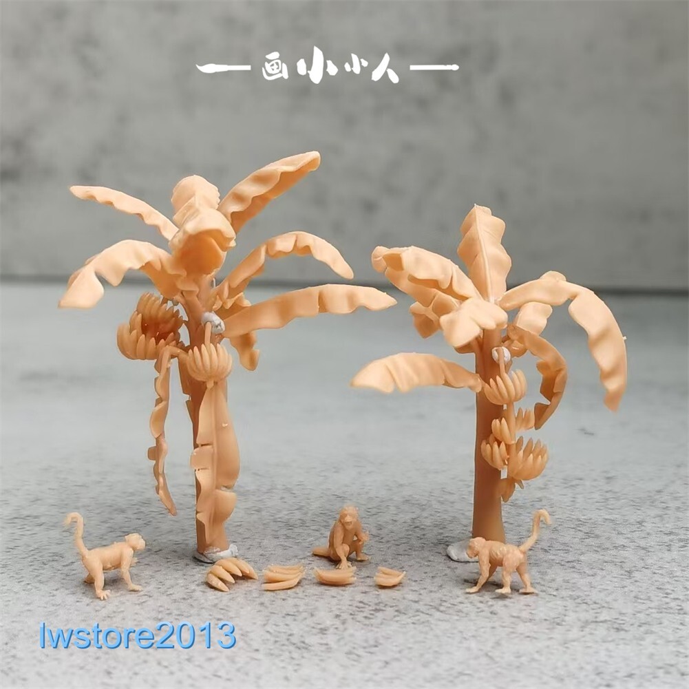 1:64 Plátano Árbol Mono Animal Escena Miniaturas Figuras Ajuste Coches Vehículos Juguetes - Imagen 6 de 6