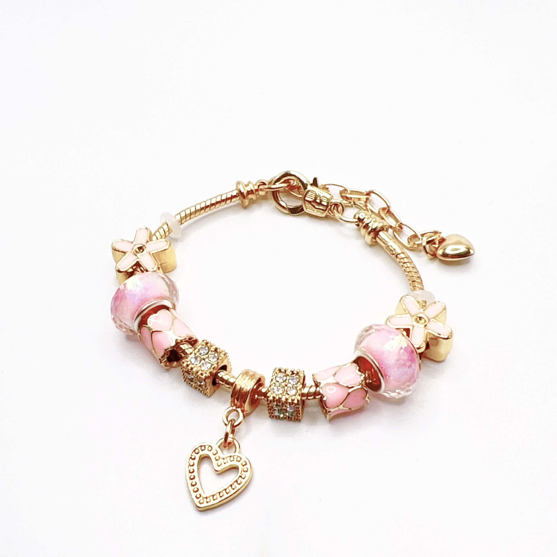 Gold Plated Charm Bracelet Women Fixed Charms Gift Idea Fashion Jewelry UK FAST