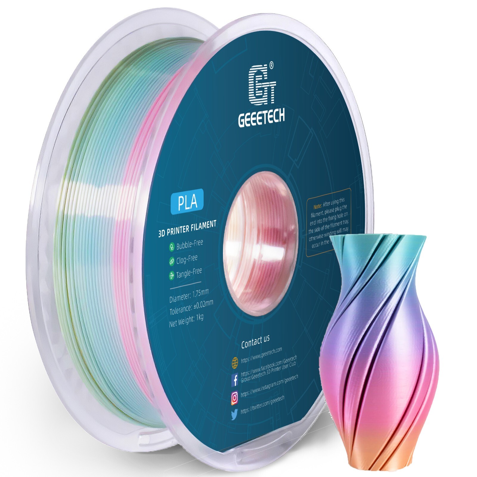 (Hinzufügen 5-PAY 3)Geeetech Seide PLA Filament 1,75mm 1KG/rolle For 3D Drucker