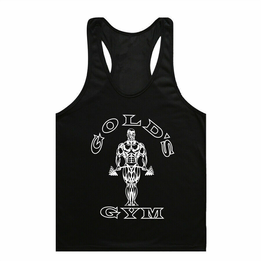 Golds Gym Vest Mens Muscle Joe Tank Top Fitness Stringer Bodybuilding Muscle Tee