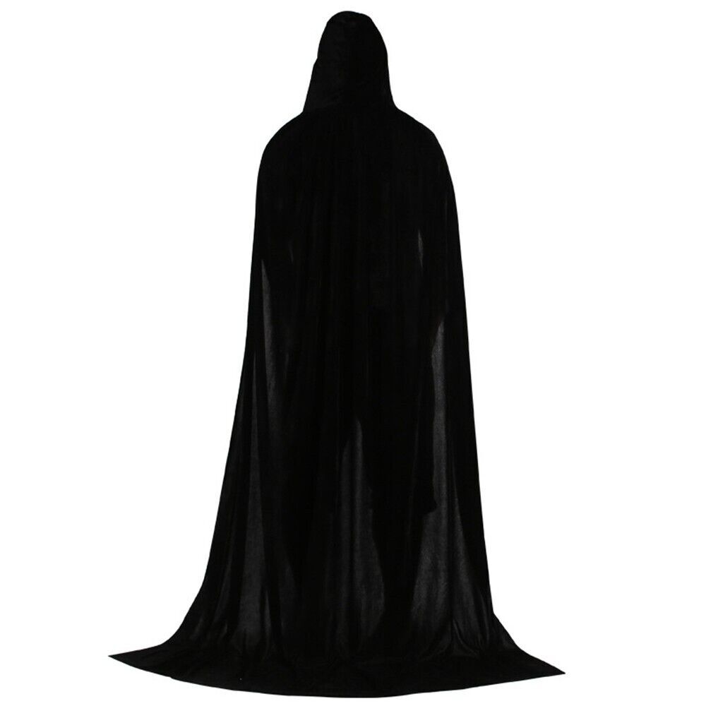 Vampire Cape Cloak Hooded Cloak Medieval Witch Adults Halloween Cosplay Costume - Picture 7 of 11