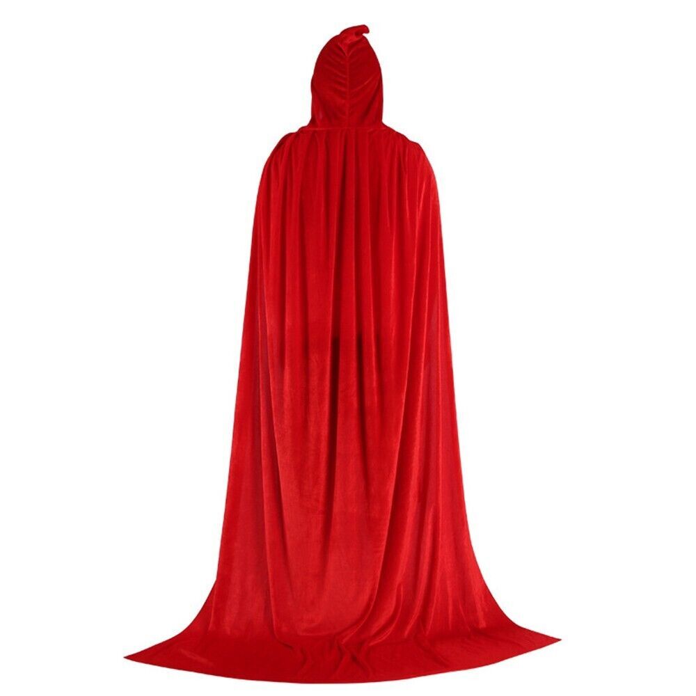 Vampire Cape Cloak Hooded Cloak Medieval Witch Adults Halloween Cosplay Costume - Picture 8 of 11