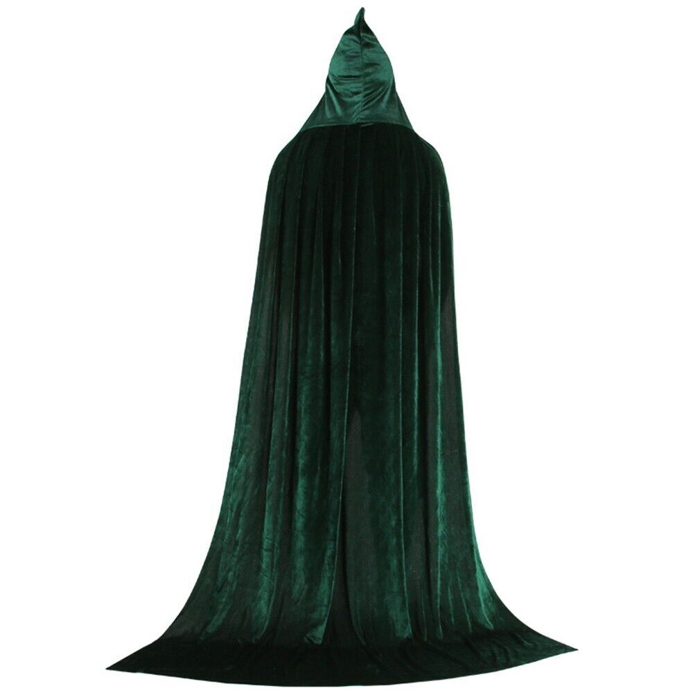 Vampire Cape Cloak Hooded Cloak Medieval Witch Adults Halloween Cosplay Costume - Picture 11 of 11