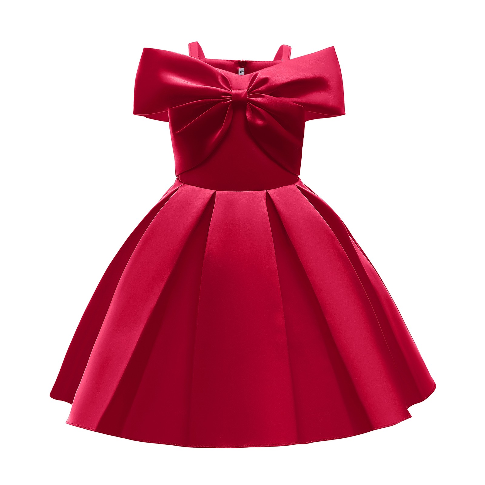 Girl Child Kaftan Dress Fashion Bow Sleeveless Solid Color Lace Princess Dresses - Picture 36 of 48