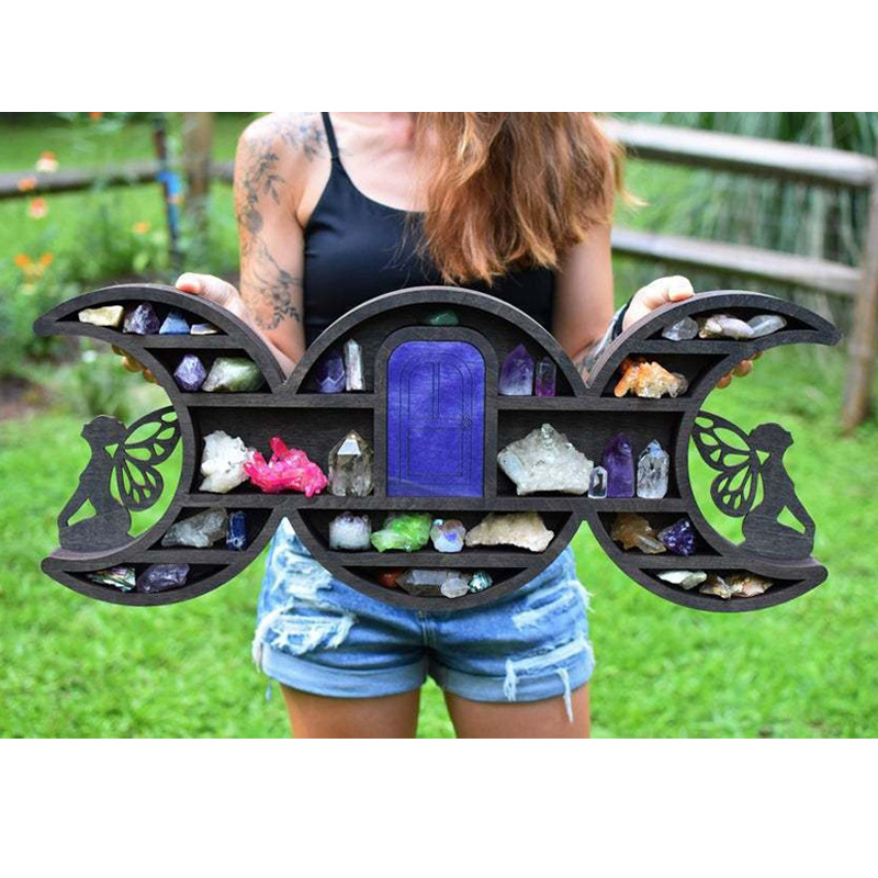 Katze im Mond Kristall Holzregal Mond Katze Kristall Holzrahmen - Bild 31 von 41