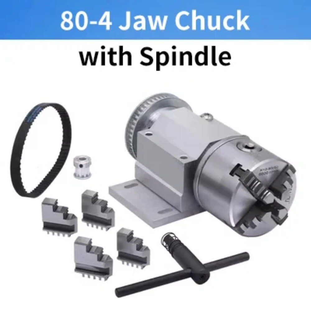 Miniature Lathe Chuck Spindle Assembly 80/100 Three Jaws/four Claws Clamp - Picture 17 of 21