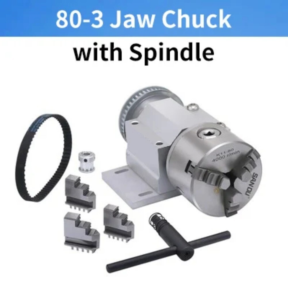 Miniature Lathe Chuck Spindle Assembly 80/100 Three Jaws/four Claws Clamp - Picture 18 of 21