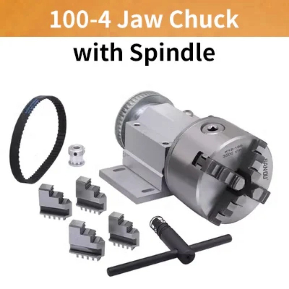 Miniature Lathe Chuck Spindle Assembly 80/100 Three Jaws/four Claws Clamp - Picture 19 of 21