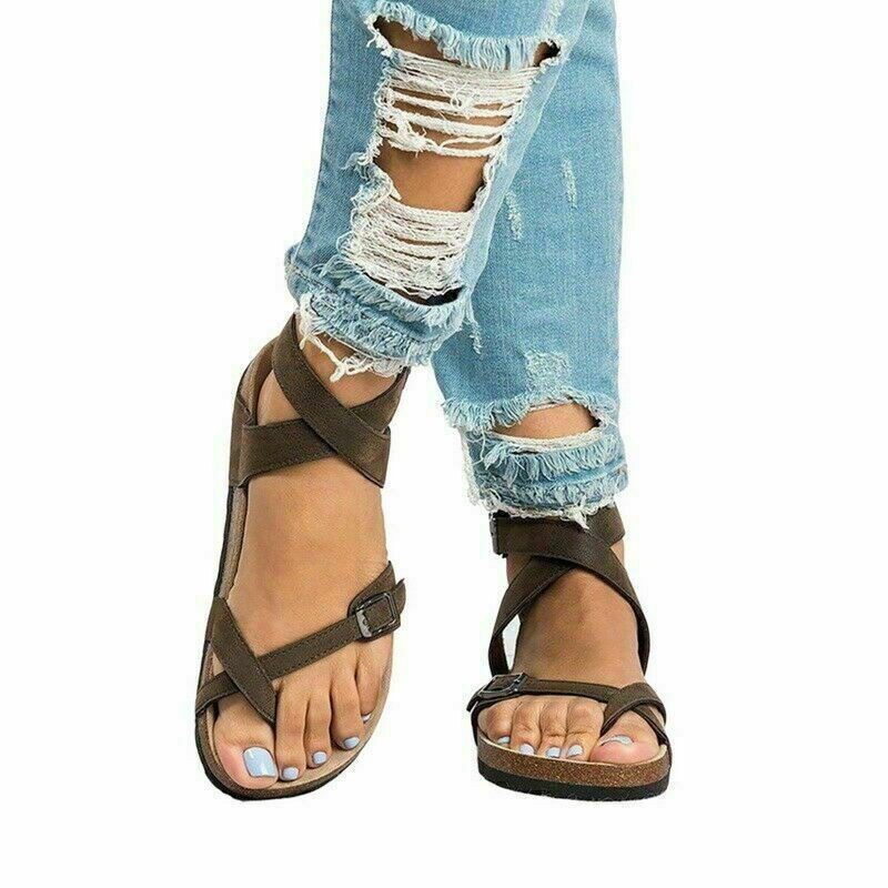 Women Toe Splitter Sandals Belt Sandals Leather Summer Shoes Sandals