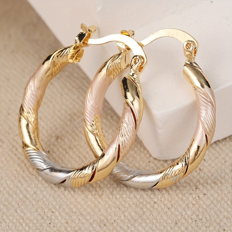 Fashionable round colored plain hoop earrings with creative personality - Picture 12 of 12