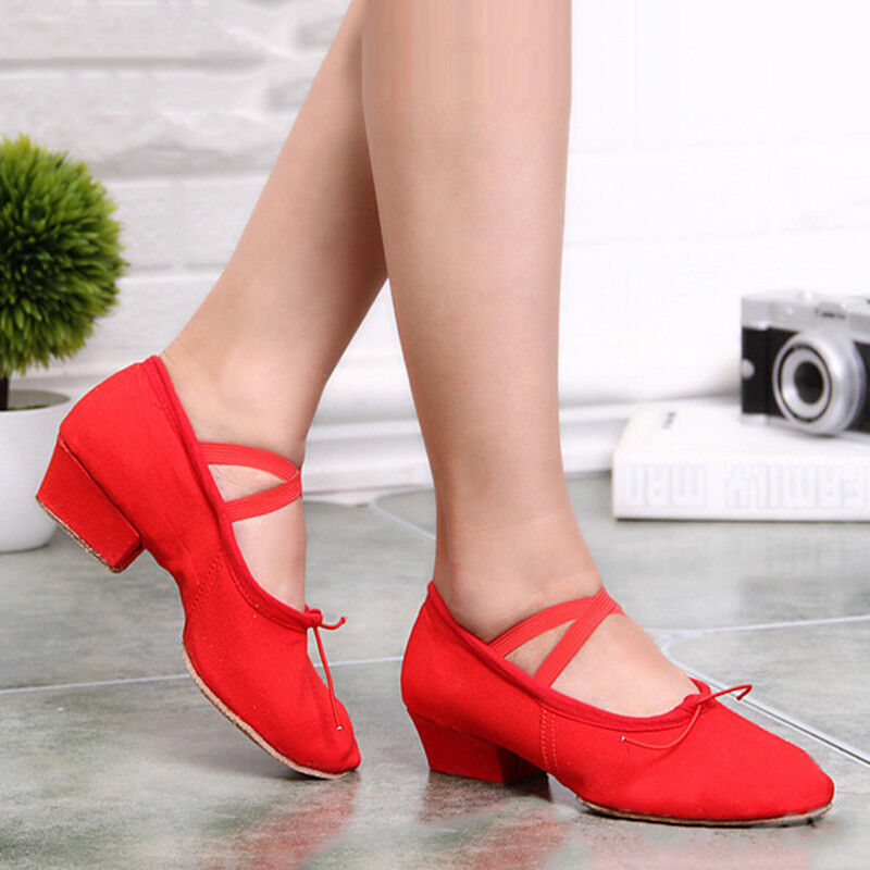 Hot Ballroom Tango Latin Low Heels Dancing Shoes Women Girls Dance Shoe Size - Picture 12 of 12