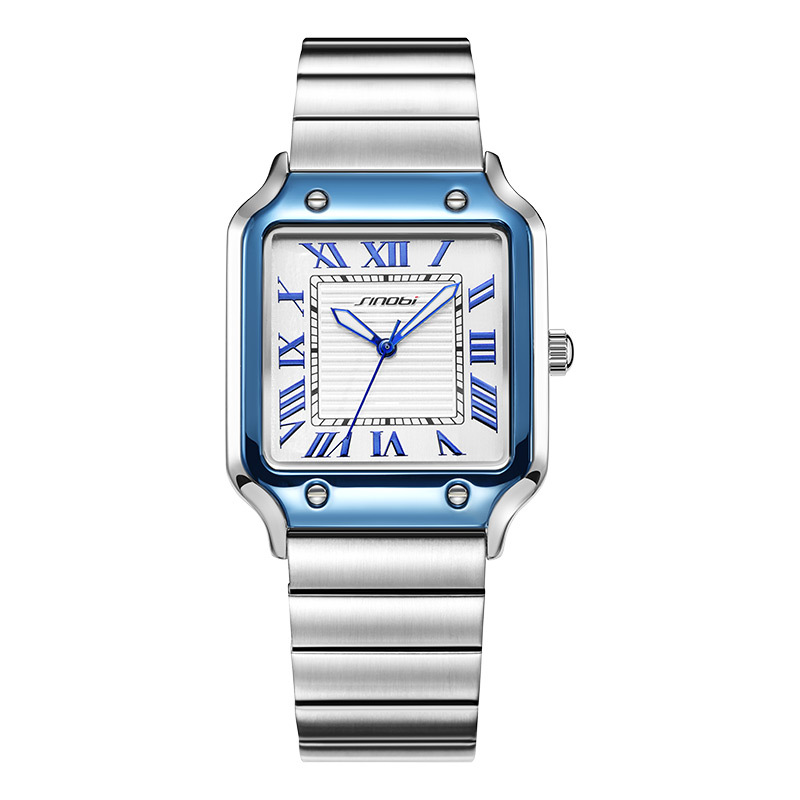 Men's Watch Men's Business Roman Square Watch Night Light Waterproof - Picture 23 of 25